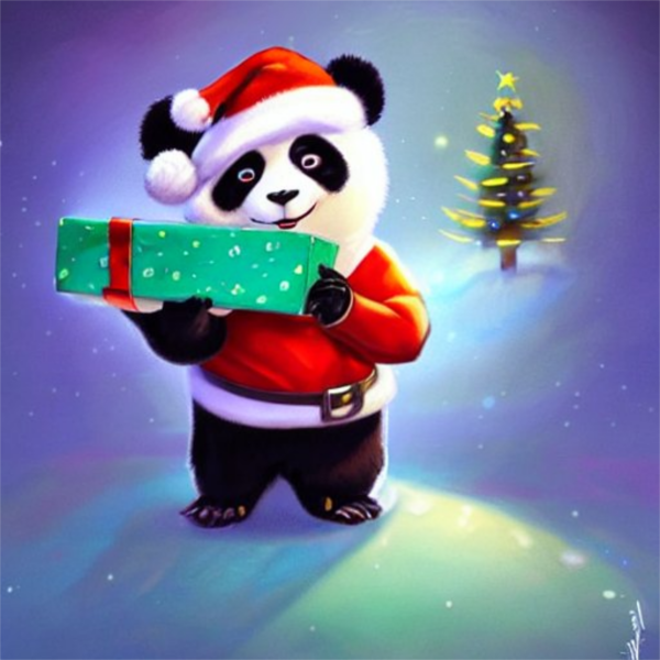 Panda de Noel